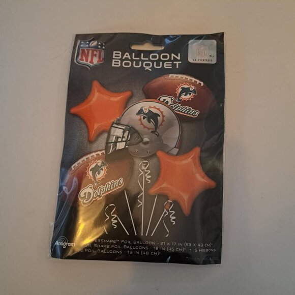 Balloon Bouquet foil Miami Dolphin football NEW sealed - Picture 1 of 2